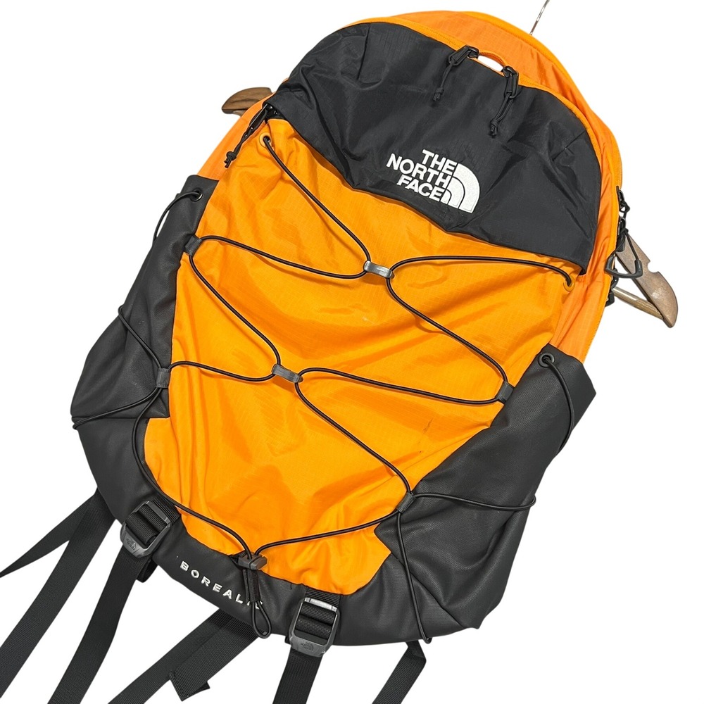 The North Face Borealis Backpack Orange Black Hiking Laptop Bag FlexVent